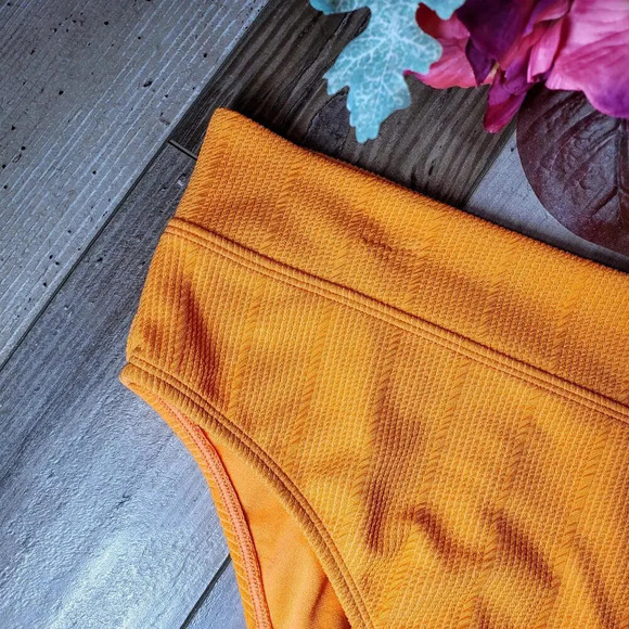 NWT Juniors' Ninety-Nine° Nectarine Banded High Waist High Leg Swim Bottoms XXL - Picture 7 of 15